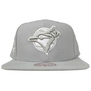 Toronto Blue Jays Mitchell & Ness MLB Snapback Hat Cap 3D Logo Side Art Gray NWT
